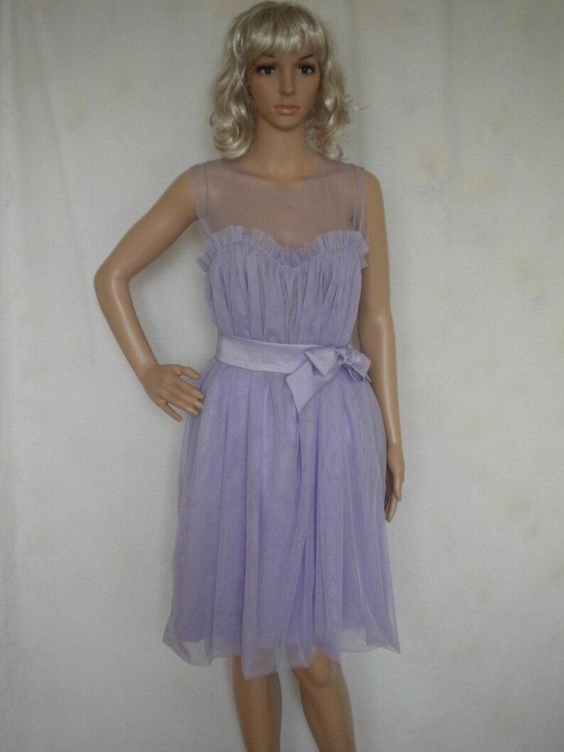 SALE sweet heart bridesmaid dress tulle knee length prom dress size M