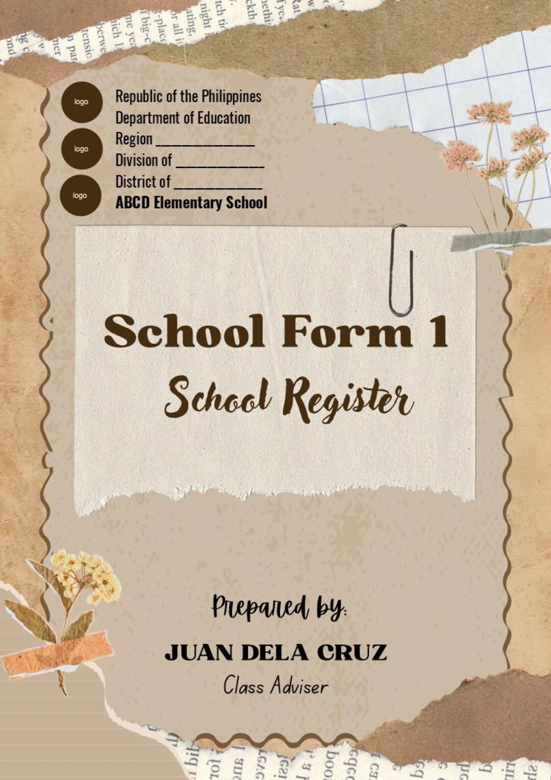 School Forms Cover Page - Etsy