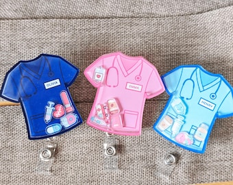 Portatarjetas de identificación personalizado con agitador para uniforme médico, regalo para enfermera, llavero Dotcor para estudiante de medicina