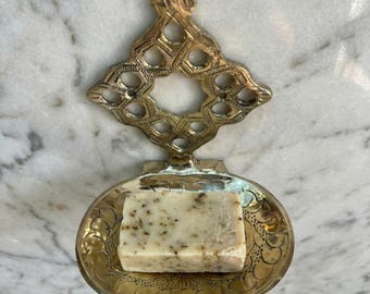 Wall Mounted Soap Holder , Engraved Brass Soap Saver