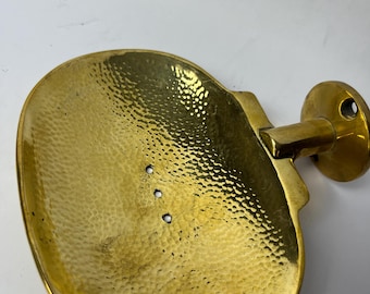 Handmade Hammered Brass Wall-Mounted Soap Dish | Vintage Artisan Soap Holder | Brass Hammered Soap Dish