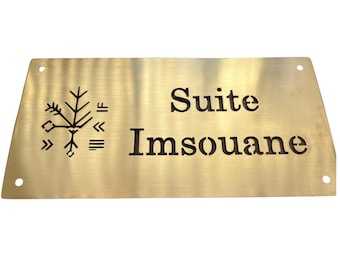 Personalized Brass Plaque - Custom Logo House Number Sign - Solid Brass Address, Office, Reception, or Building Nameplate - Add Your Design