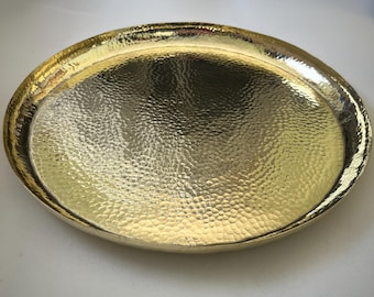 Heavy-Duty Solid Brass Tray Made to Withstand Heavy Use – Light & irregular hammering that creates a subtle snake-skin effect.