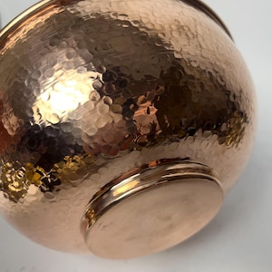 Hammered Healthy Copper Bowl- Large Massif Copper Bowl for kitchen use- 6.6x3.1 inches-Real photos No AI
