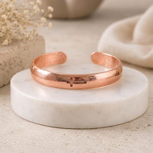 Armband van puur koper, kruisarmband, massieve manchetarmband, ideaal als cadeau, uniek sieraad