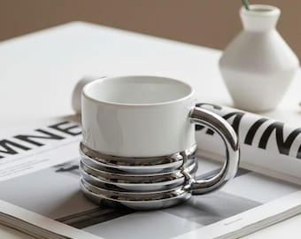 Silver Ceramic Coffee Mug