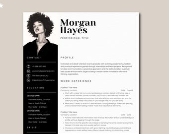Photo Resume Template | Creative Industry CV | Design, Marketing & Media Professionals | Microsoft Word | Fully Editable | A4 and US Letter