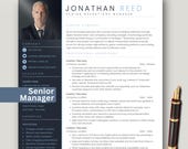 Senior Manager Resume Template with Photo | Executive Resume Template | Modern Professional CV | Leadership Resume | Word | A4 & US Letter