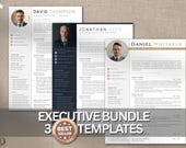 Senior Manager, Director & Executive Resume Bundle | 3 Leadership Photo Resume Templates | Modern Professional CV | Word | A4 and US Letter