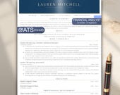 ATS Resume Template Financial Analyst | Finance Resume | ATS Optimized Cv | Word & Google Docs | Finance Professional Resume A4 US Letter