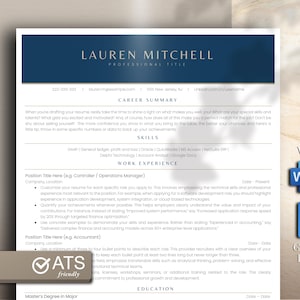 ATS Resume Template Financial Analyst | Finance Resume | ATS Optimized Cv | Word & Google Docs | Finance Professional Resume A4 US Letter