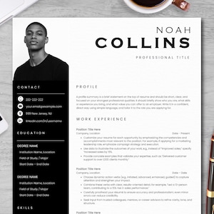CV-sjabloon met foto | Modern CV voor pas afgestudeerden en jonge professionals | Microsoft Word | Strak minimalistisch ontwerp | A4 en US Letter
