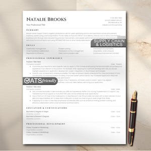 Supply Chain Resume Template | ATS Optimised | Word & Google Docs | Logistics CV | Operations | Procurement | A4 and US Letter