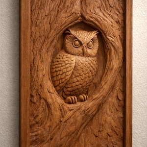 Owl Relief for CNC Router – Digital Download (STL & STEP)