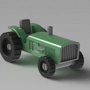 Modelo de tractor decorativo imprimible en 3D STL y STEP