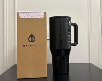 Personalized 40oz Engraved Black Leopard HydroJug Tumbler Stainless Steel