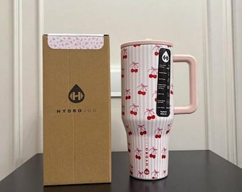 Personalized 40oz Pink Sweet Cherry Engraved Hydrojug Stainless Steel