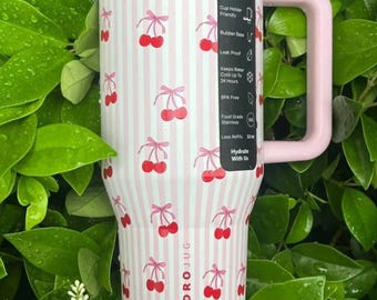 Personalized 32oz Pink Sweet Cherry Engraved Hydrojug Stainless Steel