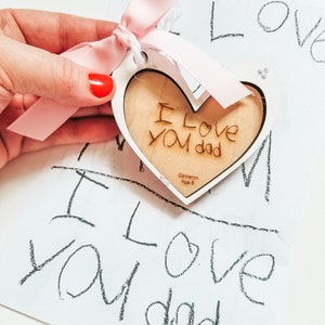 Fathers Day Gift, Dad Gift Idea, Child Handwriting Keepsake, Personalized Ornament, Kid Handwriting Gift, Dad Gift, Mom gift