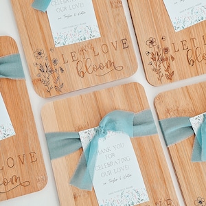 Let Love Bloom Cutting Board, Mini Charcuterie Board, Wedding Favor, Wedding Favors, Bridal Gift, Thank you gift for weddings, Love in Bloom