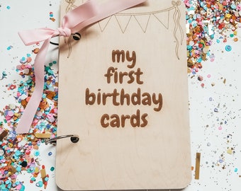 First Birthday Card Holder, Card keepsake holder, Birthday Keesake, Card Keepsake,  First Birthday Cards, First Birthday, OUR first birthday