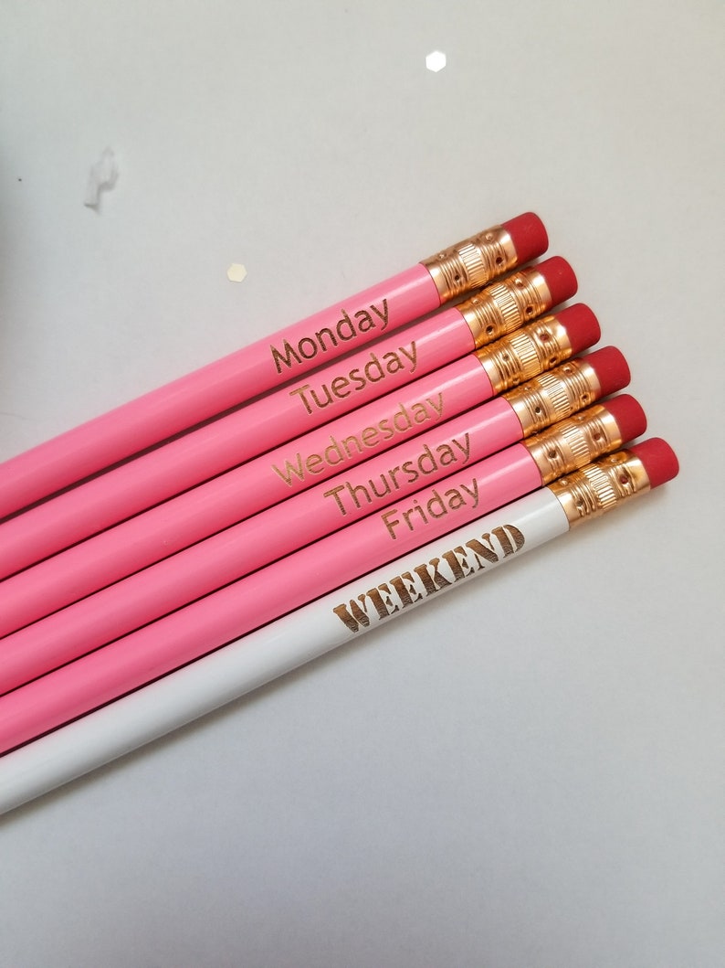 Days of the Week Pencils Days of the Week to Do List School - Etsy