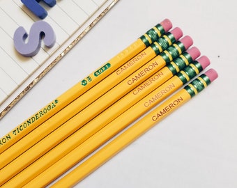 Ticonderoga pencils personalized, pack of 6, Ticonderoga personalized pencils, number 2 pencil personalized