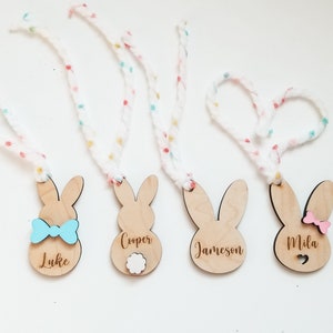 Personalized Easter Basket Tag, Personalized Tag, Basket Tags, Personalized Easter Tag, Easter Tags-UPDATE NEW Ribbon color_see description Plain Bunny Head