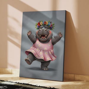 hippo in a pink dress Hippo in Pink Dress