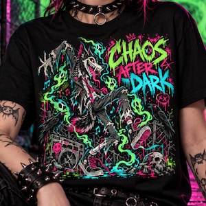 Chaos After Dark Halftone PNG, Punk Werewolf Halloween Sublimation Design, Spooky Rocker Wolf Clipart, Dark Streetwear DTF Shirt Graphic
