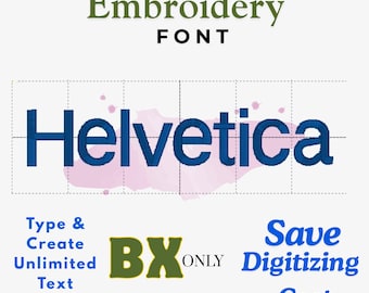 Helvetica Embroidery Font, Bold Sans Serif, BX Format (Instant Download)