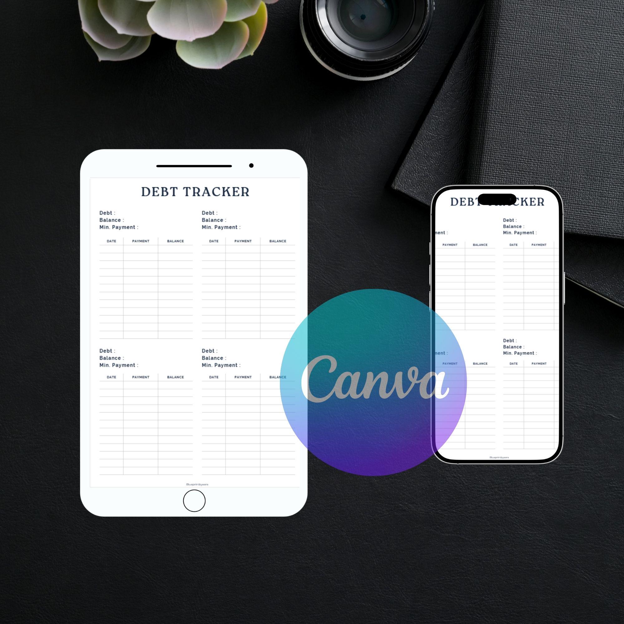 Debt Tracker Printable | Debt Snowball Payoff Planner PDF | Monthly ...