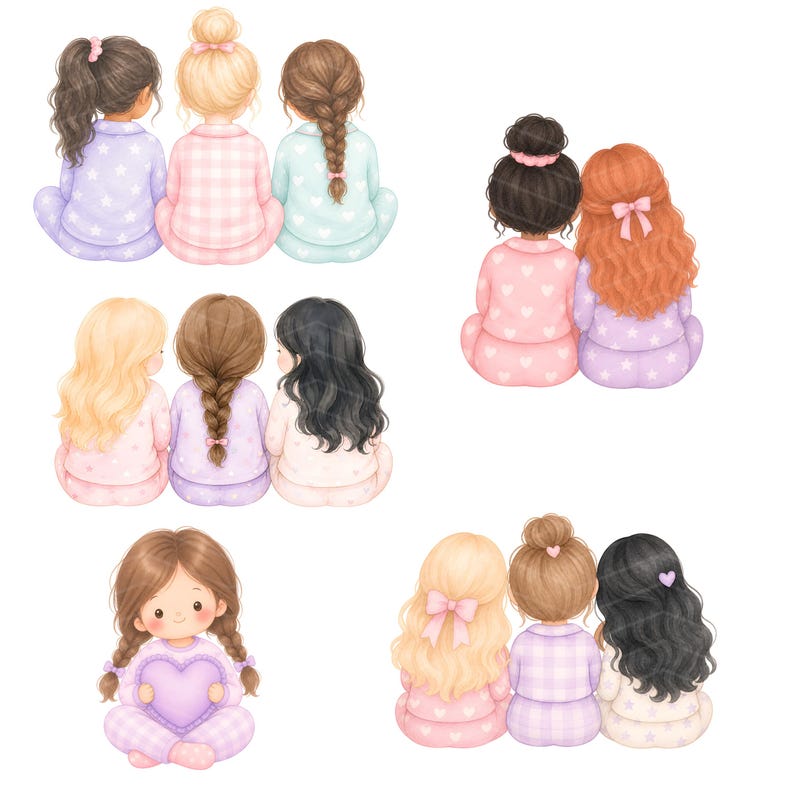 Sleepover Slumber Party Clipart Pajama Pastel Party Clipart Spa Day ...