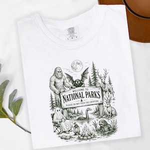 Retro Protect Our National Parks Tee,Cryptid T-Shirt,Bigfoot Mothman Ghost Wendigo Skull,Haunt Your Backyard Shirt,Hiking Gift,Comfy Outfit image 7