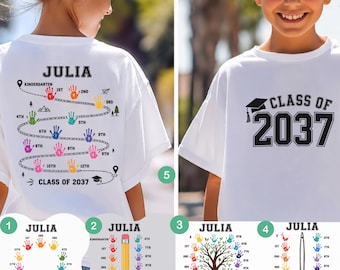 Class Of 2037 Handprint T-Shirt, 2039 Graduation Shirt, First Day of School Shirt, Grow With Me Shirt, Photo Day Shirt