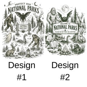 Retro Protect Our National Parks Tee,Cryptid T-Shirt,Bigfoot Mothman Ghost Wendigo Skull,Haunt Your Backyard Shirt,Hiking Gift,Comfy Outfit image 2