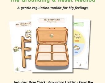 Método de conexión a tierra y reinicio / Herramientas de regulación suave para grandes emociones / Kit de herramientas imprimible para niños