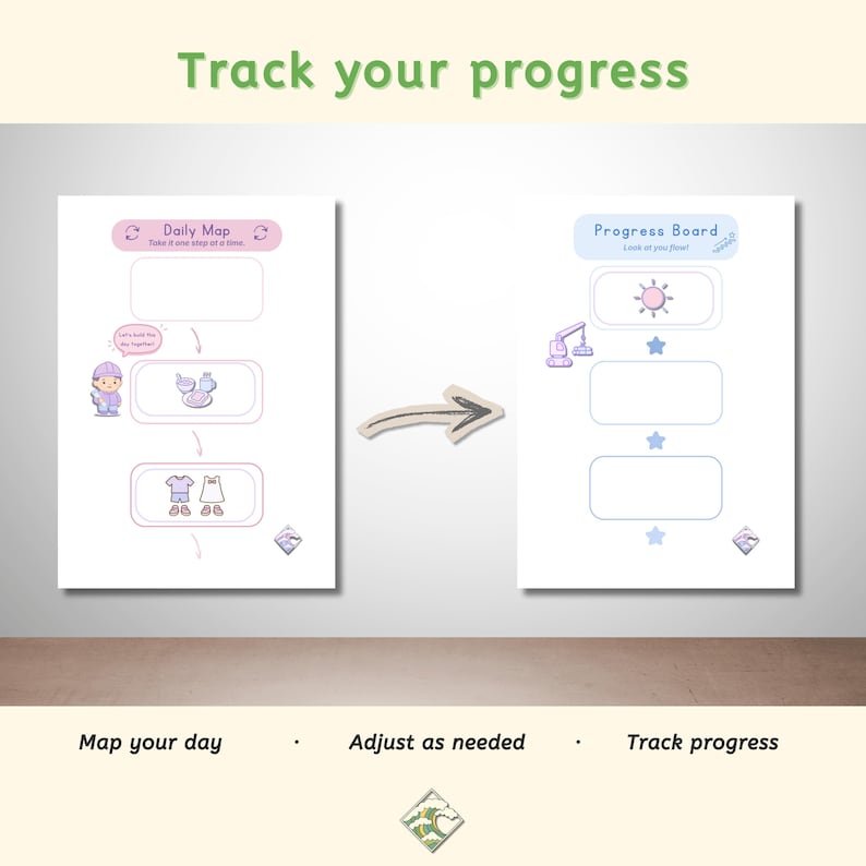 Routine Map Layout The Daily Map - Visual Routine for Kids (printable PDF) - Etsy Canada