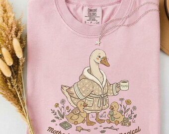 Motherhood Is Messy and Magical Shirt, Cute Goose Mom Shirt, Funny Mom Life Tee, Mother’s Day Gift