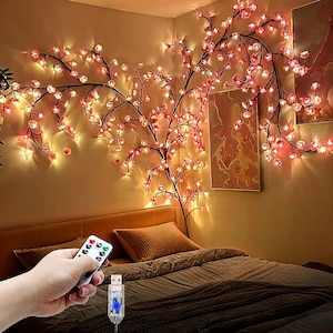 Cherry Blossom String Lights, USB Powered Vine with 96 LEDs