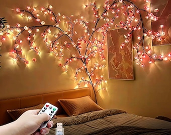 Cherry Blossom String Lights, USB Powered Vine with 96 LEDs