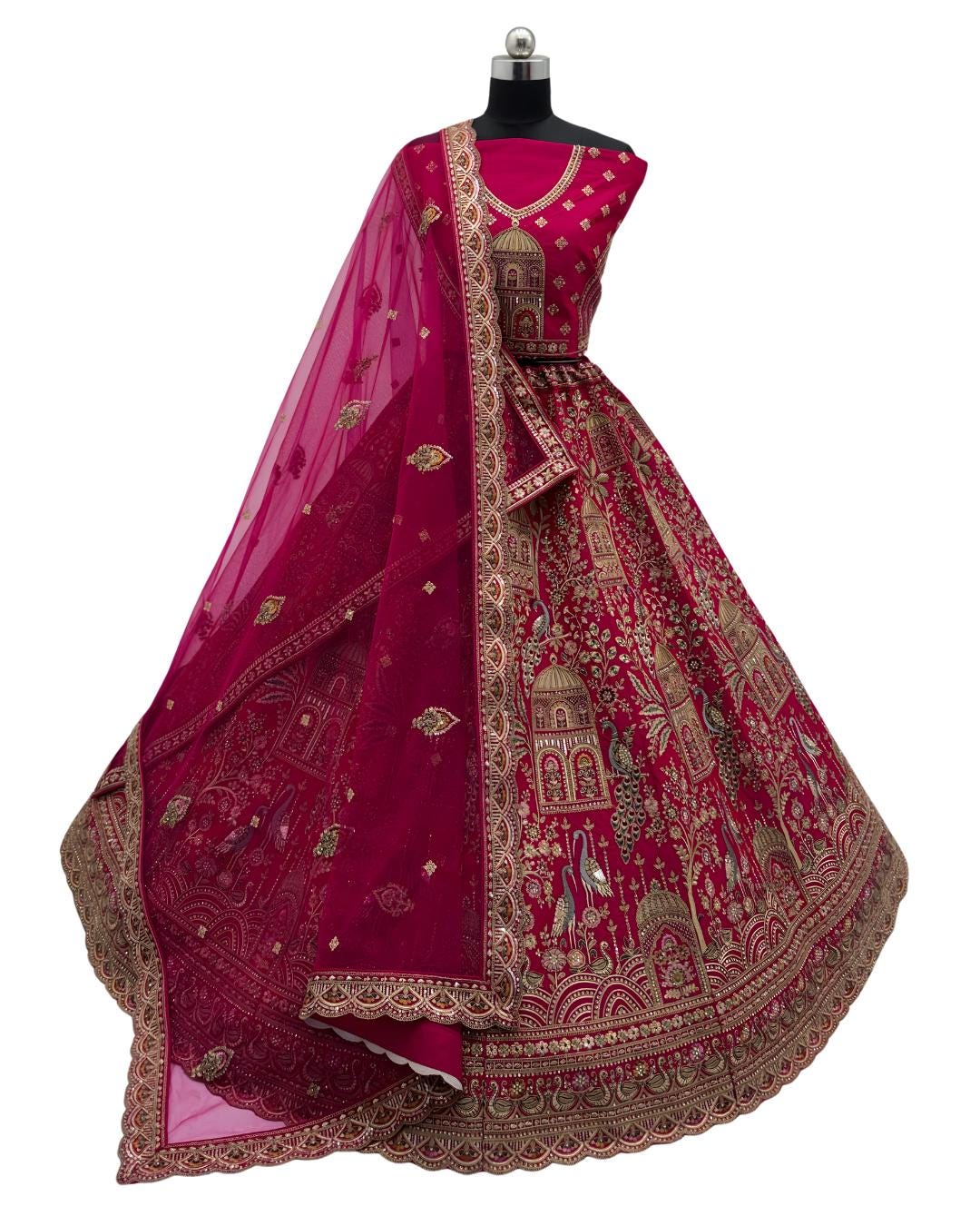 Gc Rani Rani Bridal Lehenga: Only in One Color With Handwork and Motif, Double ...