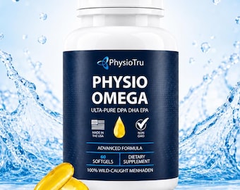PhysioTru Physio Omega Fish Oil Softgels – Wild Caught Menhaden Oil, Daily Wellness Supplement, Brain Heart Joint Support