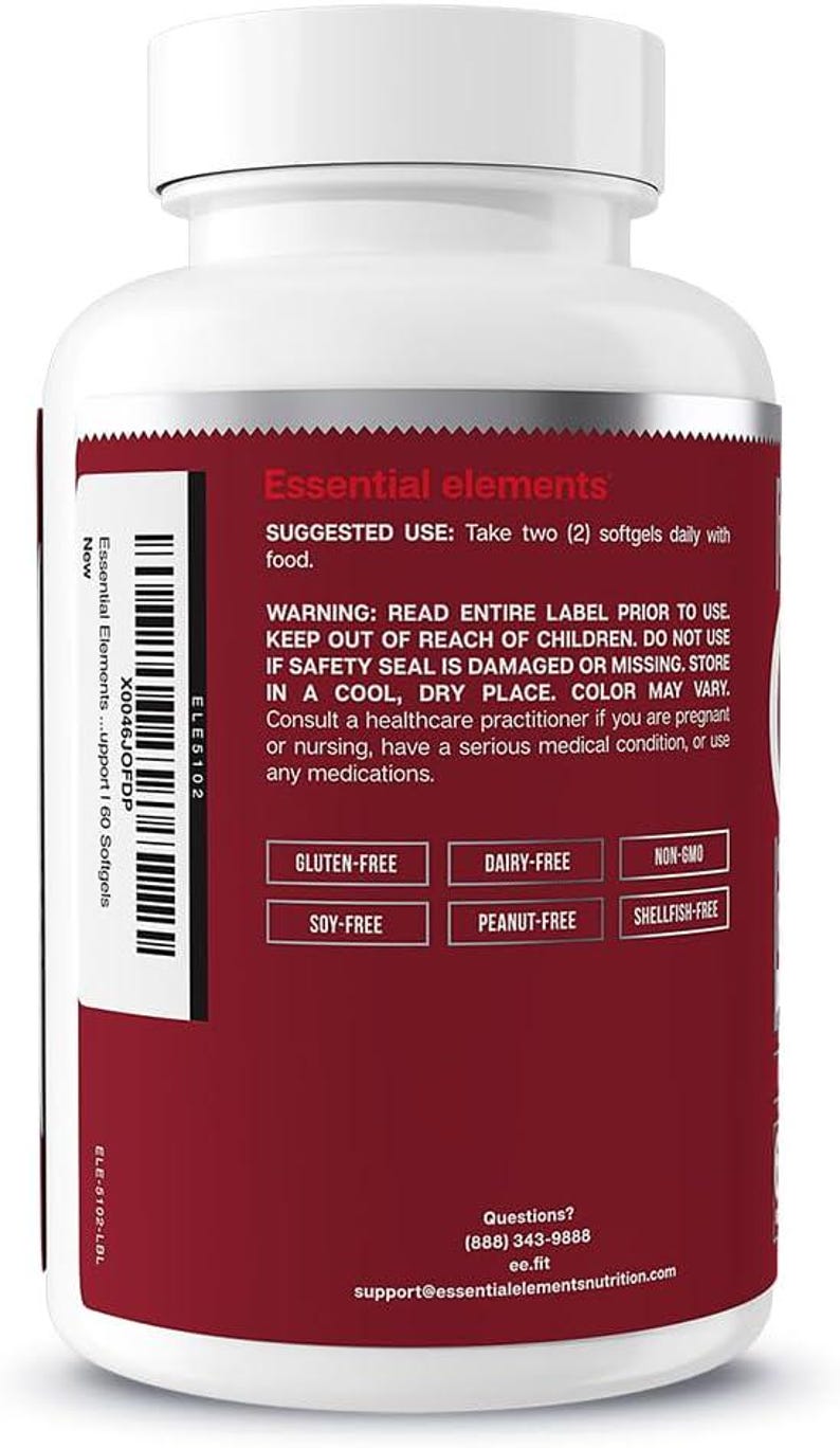 K&ouml;nnte beinhalten: Eine wei&szlig;e Erg&auml;nzungsflasche mit rotem Etikett. Das Etikett enth&auml;lt den Text "Essential elements" sowie Informationen zu Anwendung und Warnhinweisen. Die Flasche ist als glutenfrei, milchfrei, gentechnikfrei, sojafrei, erdnussfrei und schalenfr&uuml;chtefrei gekennzeichnet.