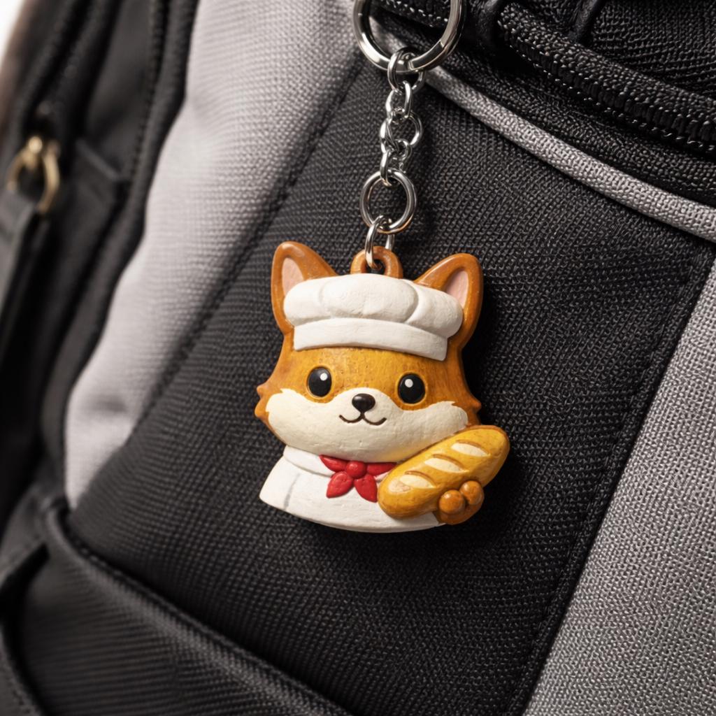 Baker Squirrel Miniature – 3D Printed Animal Keychain, Hand Painted ...
