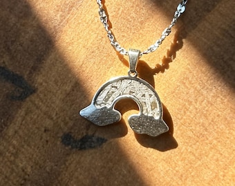Iron Meteorite Pendant with 925 Sterling Silver Necklace With Gift Box And Certificate