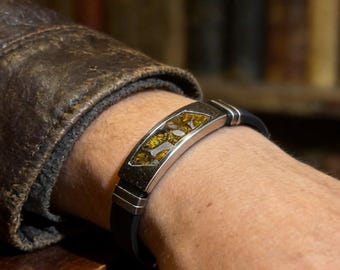 Hochwertiges Armband aus kenianischem Sericho-Pallasit (Unisex) | 17–20 cm | Minimalistisches Meteoriten-Schmuckstück