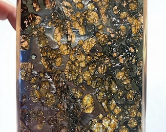 70 * 100 mm großer Brenham Pallasit mit Neon Glow/Meteoriten Anhänger/Pallasit Anhänger/Pallasit Ornament/Pallaiste Scheibe/Pallasit Plakette