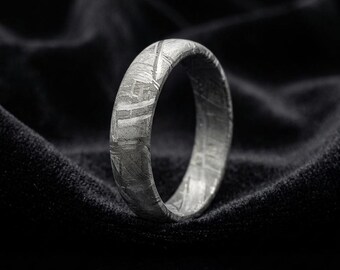 Authentischer schwedischer Muonionalusta-Meteoritenring – Natürlicher Eisenmeteoriten-Ehering