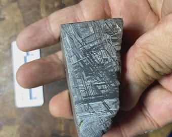 Muonionalusta Meteorite Endcut| 45.5*75*40.3mm Iron Meteorite Slab | Widmanstätten Pattern | Jewelry Making Material